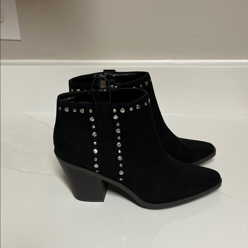 a.n.a Black Studded Ankle Booties
